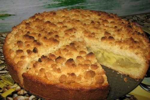 Рецепт песочного пирога с яблочным пюре