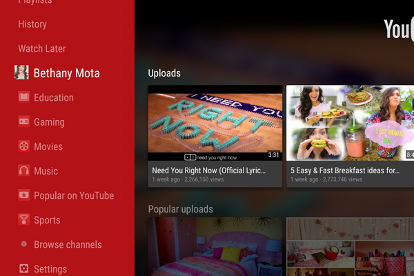 YouTube для Android TV обновился и стал еще удобнее